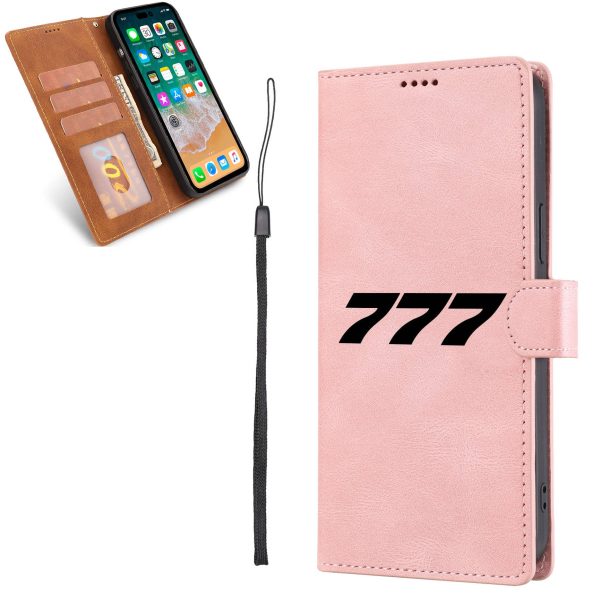 777 Flat Text Designed Leather iPhone Cases on Sale