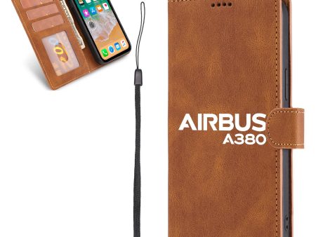 Airbus A380 & Text Designed Leather iPhone Cases Fashion