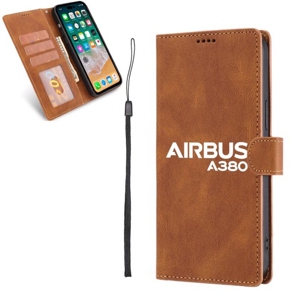 Airbus A380 & Text Designed Leather iPhone Cases Fashion