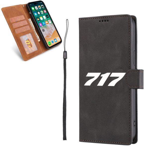 717 Flat Text Designed Leather iPhone Cases For Discount