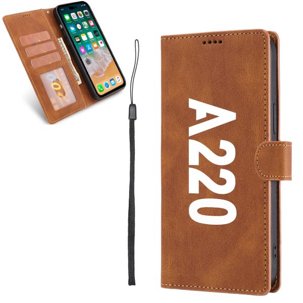 A220 Text Designed Leather iPhone Cases For Sale