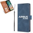 Airbus A340 & Text Designed Leather iPhone Cases For Discount