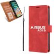 Airbus A319 & Text Designed Leather iPhone Cases Fashion