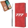 777 Flat Text Designed Leather iPhone Cases on Sale