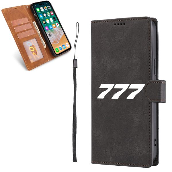 777 Flat Text Designed Leather iPhone Cases on Sale