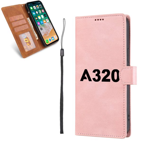 A320 Flat Text Designed Leather iPhone Cases Discount