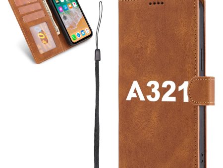 A321 Flat Text Designed Leather iPhone Cases Fashion