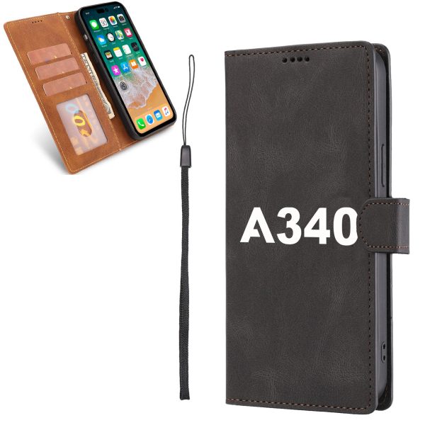 A340 Flat Text Designed Leather iPhone Cases Online now