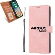 Airbus A380 & Text Designed Leather iPhone Cases Fashion