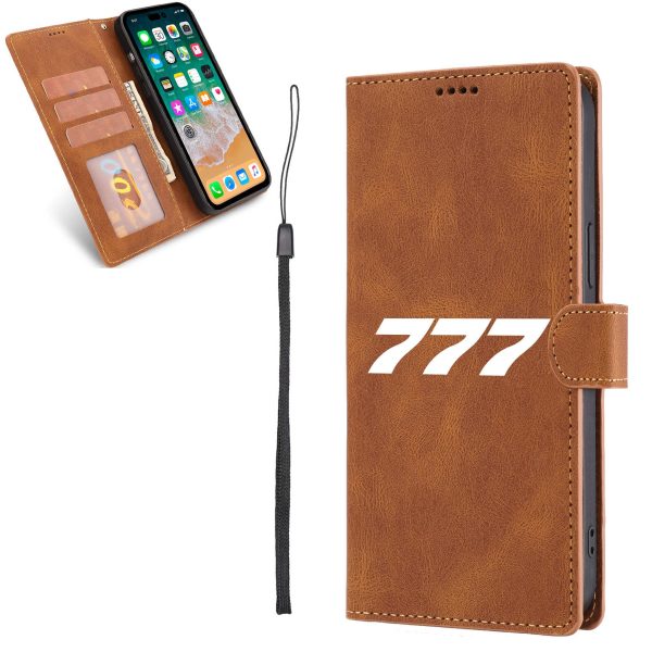 777 Flat Text Designed Leather iPhone Cases on Sale